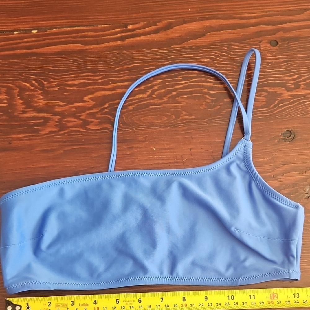 Aerie Blue Bandeau Bikini Top with One-Shoulder Strap - Picture 4 of 4